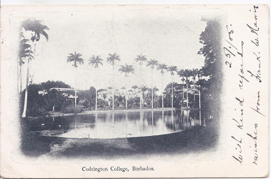 Barbados 1905 card entitled Codrington College used 