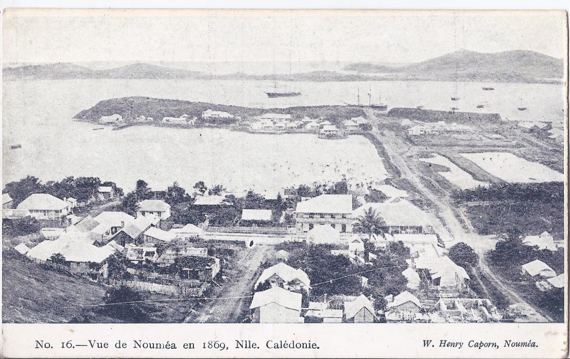 New Caledonia 1900s card entitled No. 16 - Vue de Noumea en 1869, unused