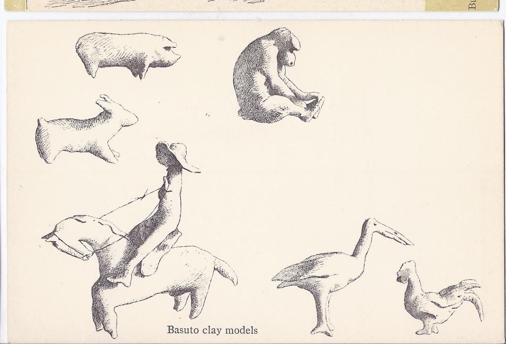 Basutoland 1900s group of 10 cards housed in folder entitled Bushmen Paintings. The folder with faults, the contents fine