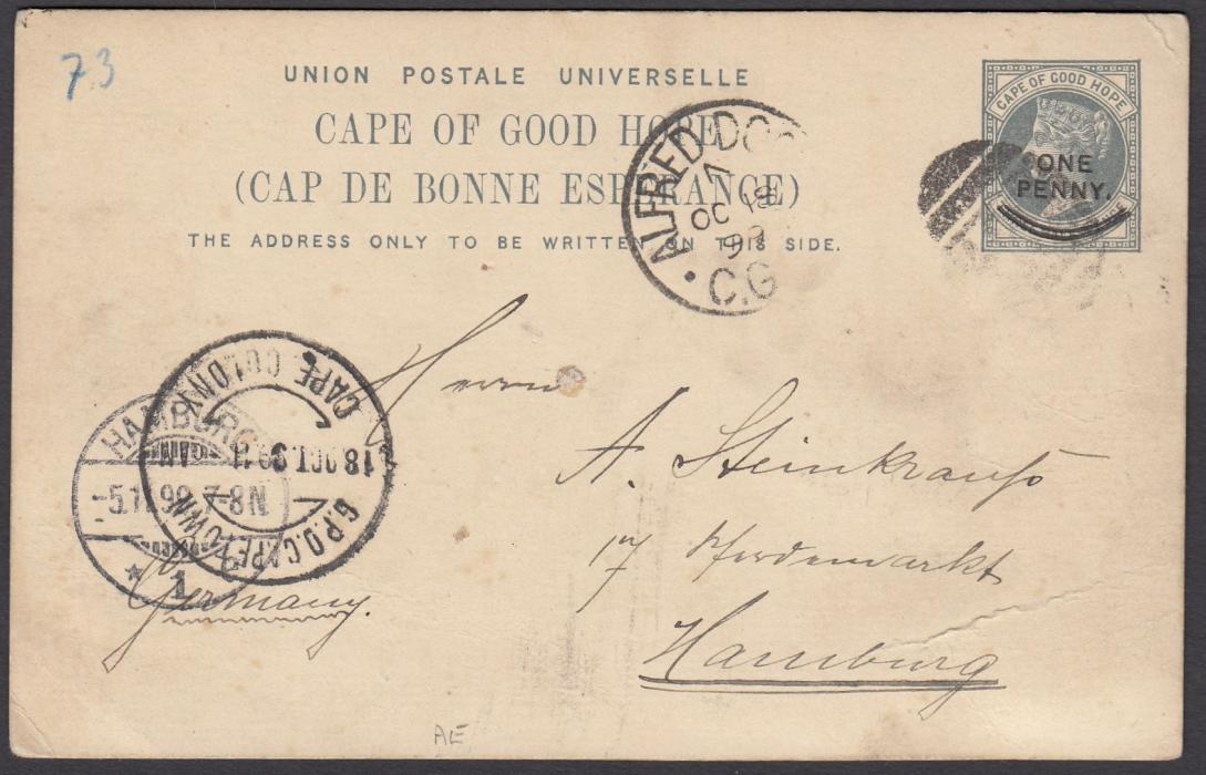 SOUTH AFRICA (Cape of Good Hope) 1899 1d overprinted stationery card entitled 