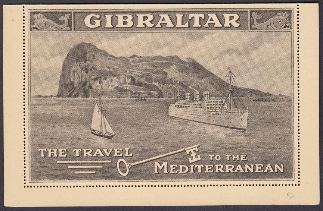GIBRALTAR: (Illustrated postal stationery) 1930s KGV 2d postal stationery letter card with fine illustration on reverse of rock and ocean liner.