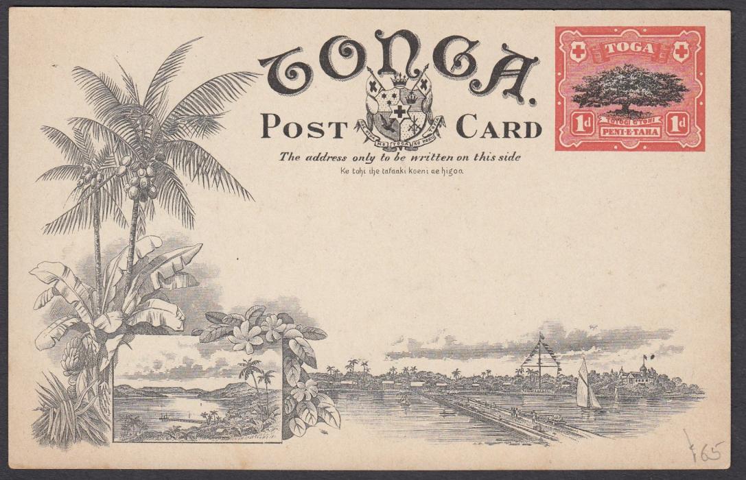 TONGA: (Picture Postal Stationery) 1906 1d. colour picture card Nukualofa; unused.