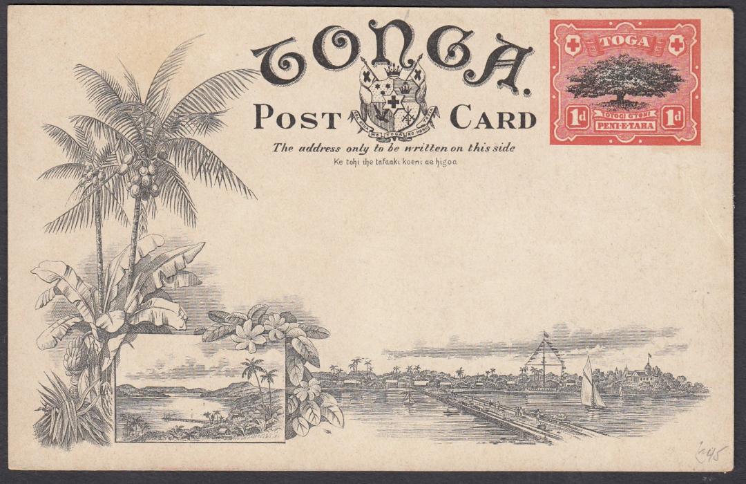 TONGA: (Picture Postal Stationery) 1906 1d. colour picture card Blow Holes, Houma; unused.