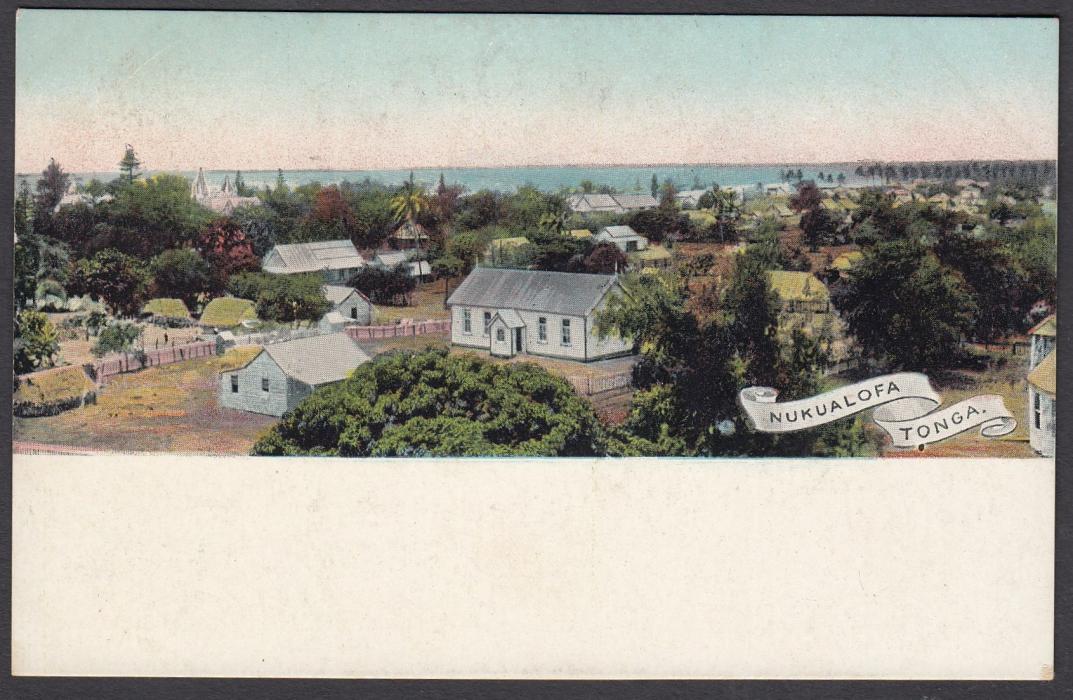 TONGA: (Picture Postal Stationery) 1906 1d. colour picture card Nukualofa; unused.