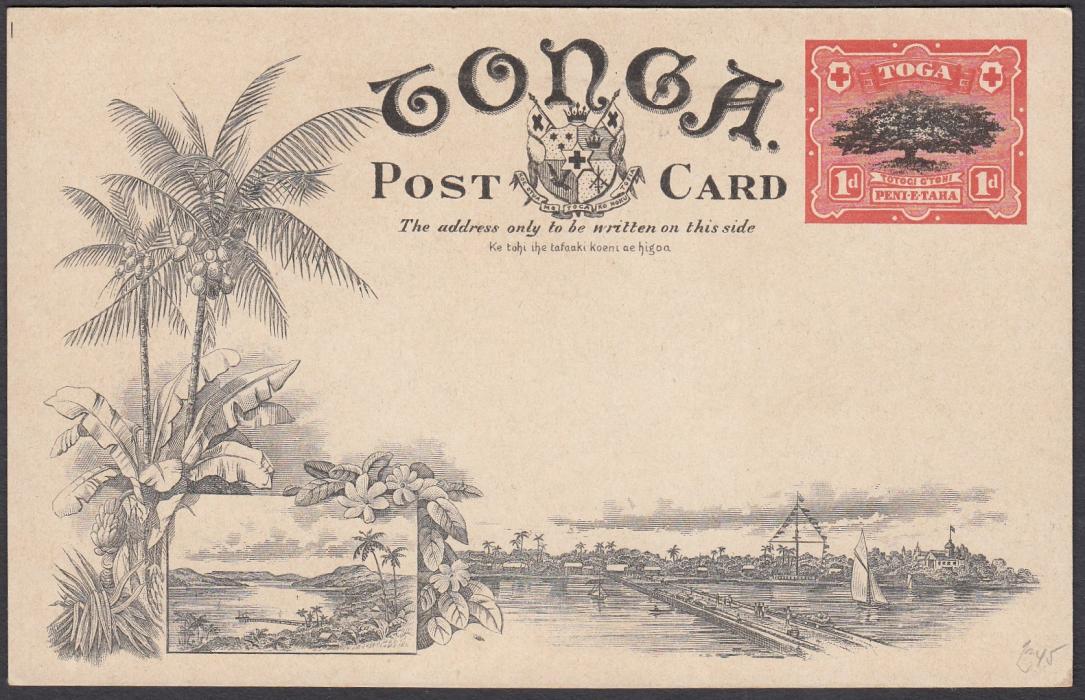 TONGA: (Picture Postal Stationery) 1906 1d. colour picture card Nukualofa; unused.