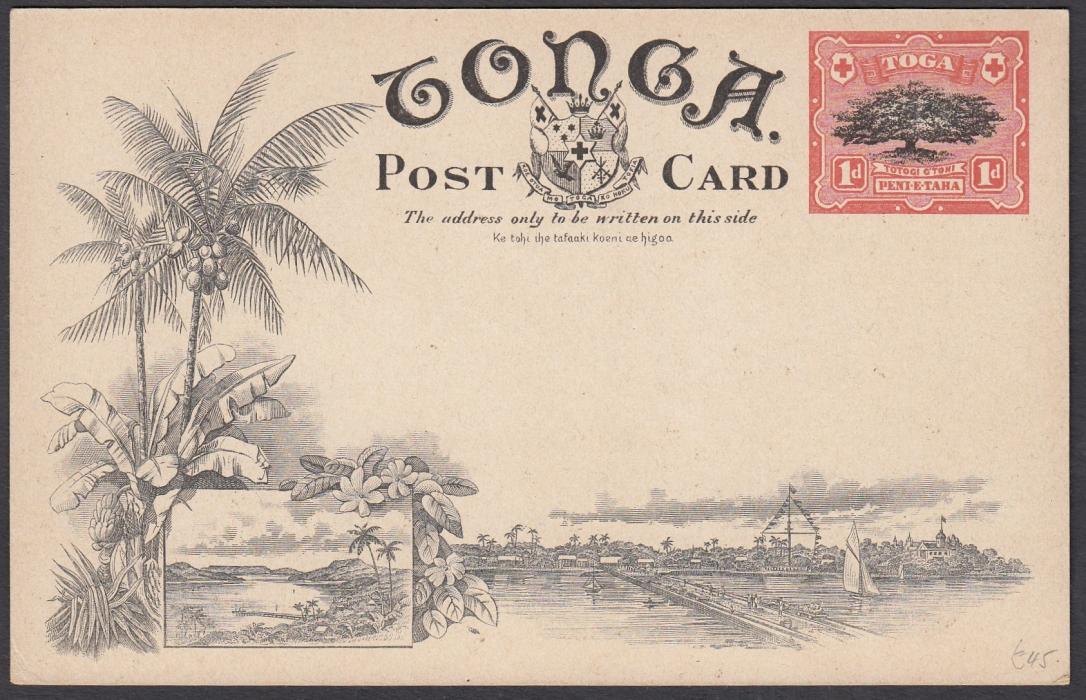 TONGA: (Picture Postal Stationery) 1906 1d. colour picture card The Orange Groves of Tonga; unused.