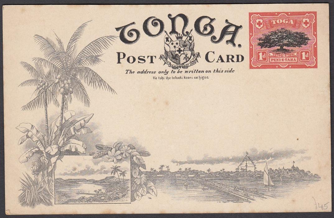 TONGA: (Picture Postal Stationery) 1906 1d. colour picture card The British Residency; unused.