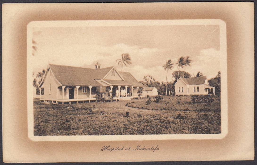 TONGA: (Picture Postal Stationery) 1911 1d brown hue card entitled Hospital at Nukualofa; unused.