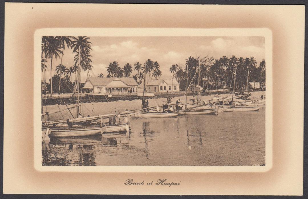 TONGA: (Picture Postal Stationery) 1911 1d brown hue card entitled Beach at Haapai; unused.