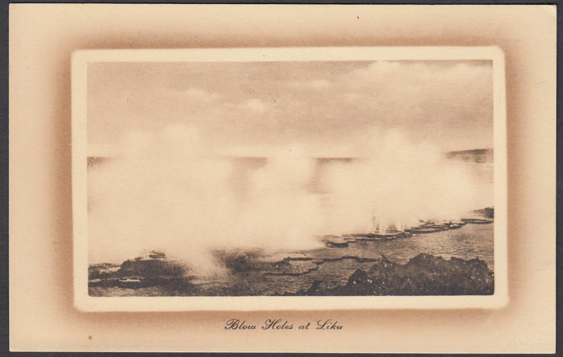 TONGA: (Picture Postal Stationery) 1911 1d brown hue card entitled Blow Holes at Liku; unused.