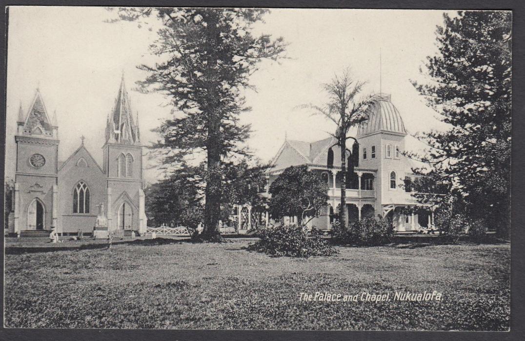 TONGA: (Picture Postal Stationery) 1911 1d red card with black & white view The Palace and Chapel, Nukualofa; unused.