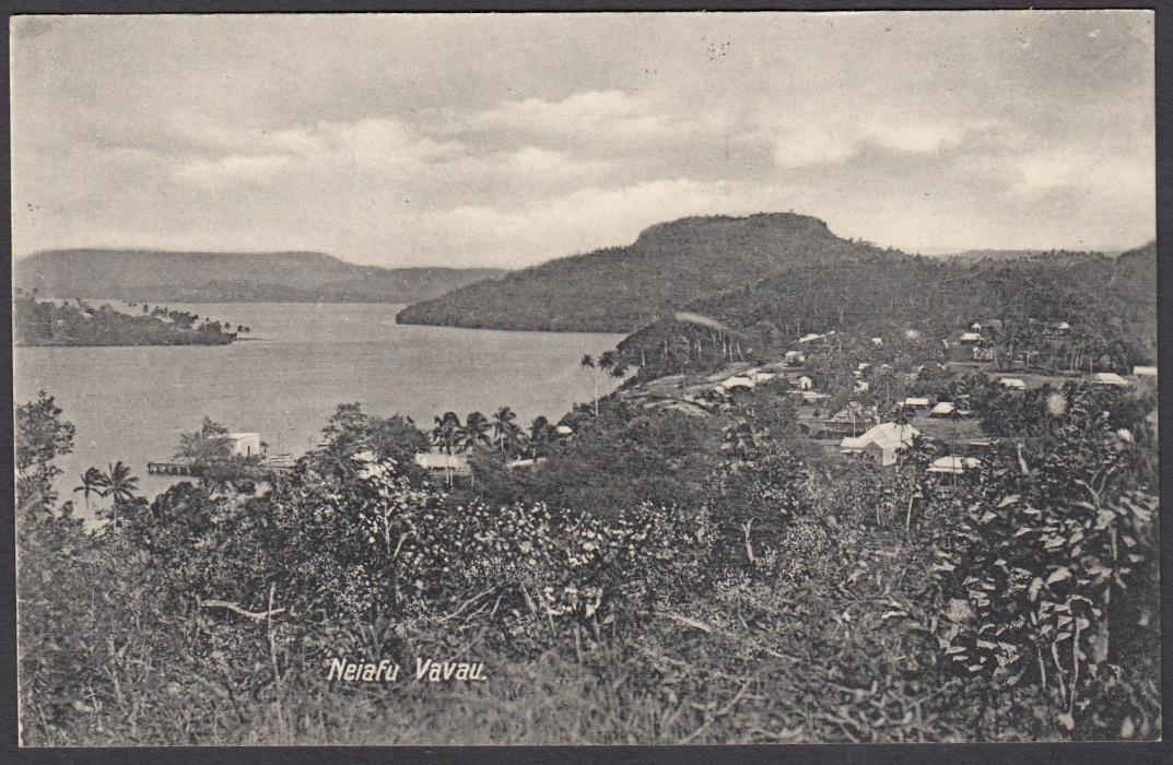 TONGA: (Picture Postal Stationery) 1911 1d red card with black & white view Neiafu Vavau; unused.