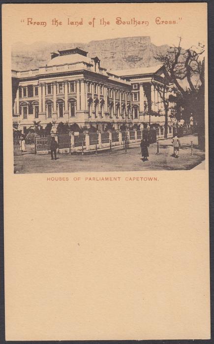 SOUTH AFRICA: (Cape of Good Hope - Picture Stationery) 1899 1d. card entitled Houses of Parliament Capetown; very fine used.