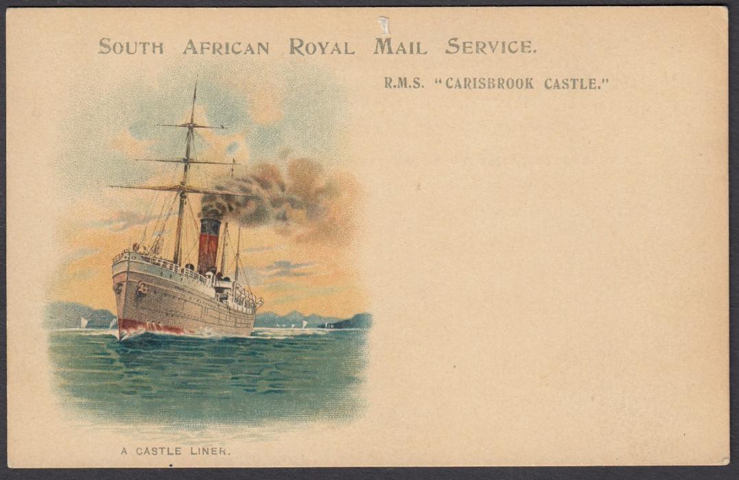 SOUTH AFRICA: (Cape of Good Hope - Picture Stationery) 1890s 1d. card South African Royal Mail Service/R.M.S. 