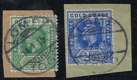 Togo 1914 (24.12.) registered cover to Ipswich franked Gold coast 3d. tied Lome Togo cds, reverse with Registered London and Ipswich date stamps; stamp affected by corner creasing . Also with two pieces ½d. and 2½d. tied Lome cds of 14.1 and 29.3.