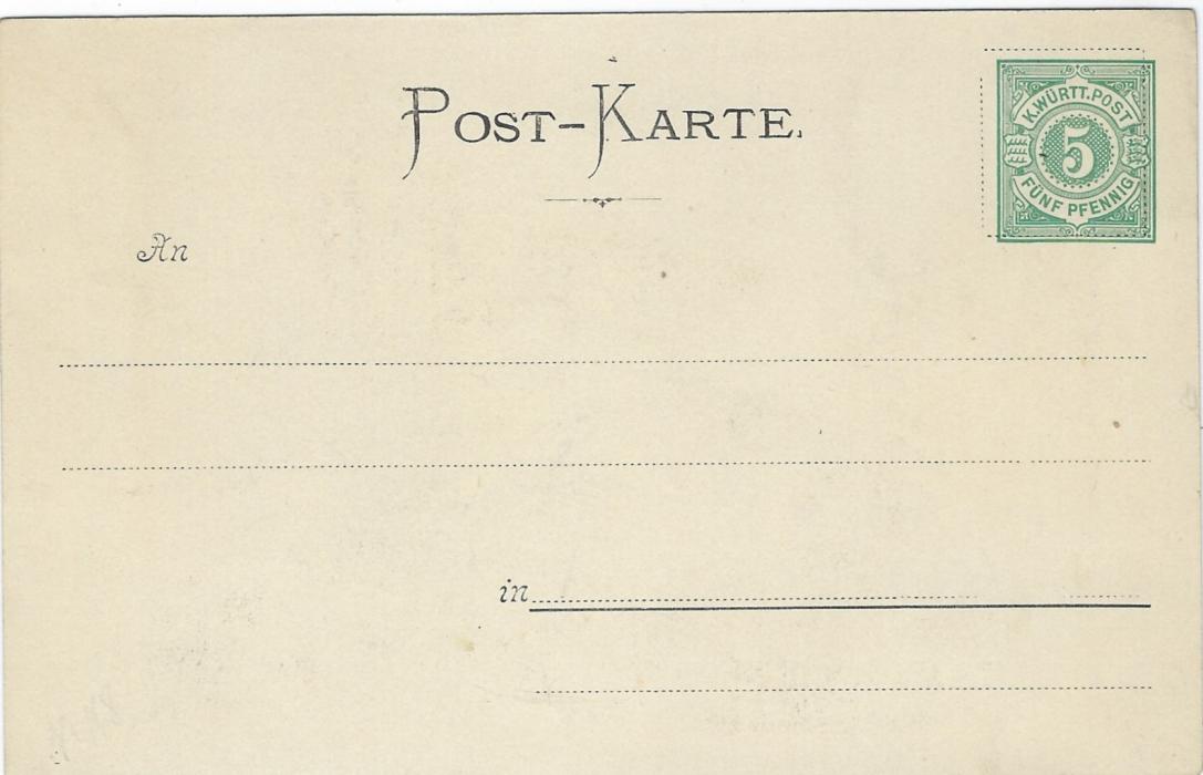 Germany (Wurttemberg) 1898 5pf ‘Gruss  aus Tirol, Jahresfest’ (PP11 – C32) fine unused