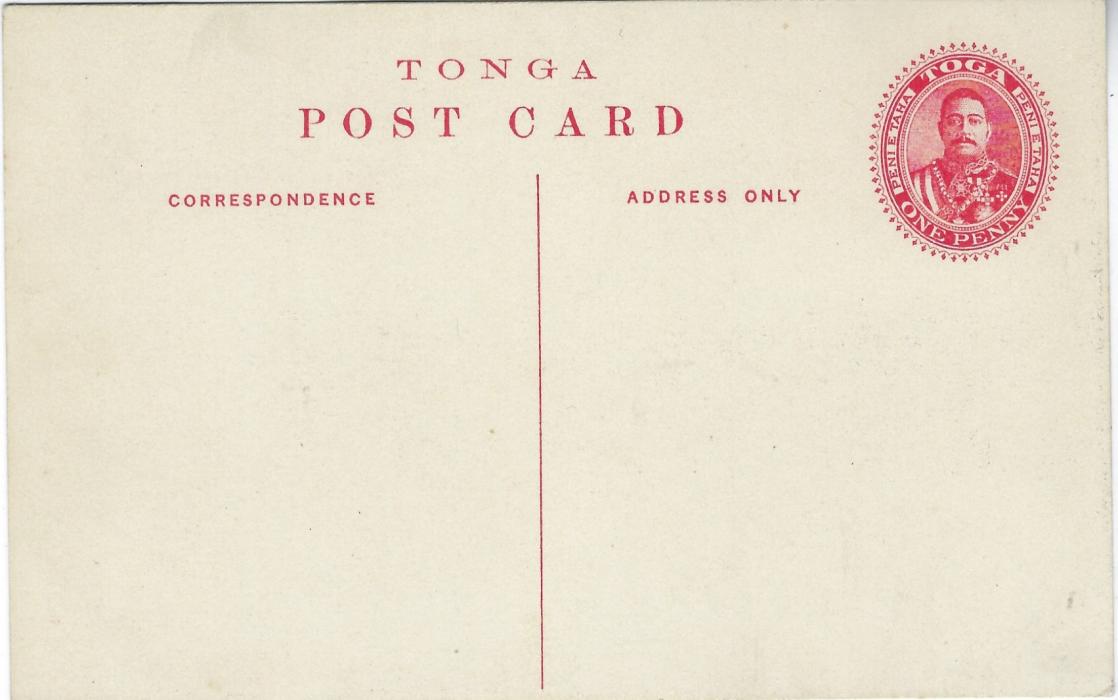 Tonga (Picture Postal Stationery) 1911 1d. card with black image ‘Cocoanut in Various Stages’ fine unused