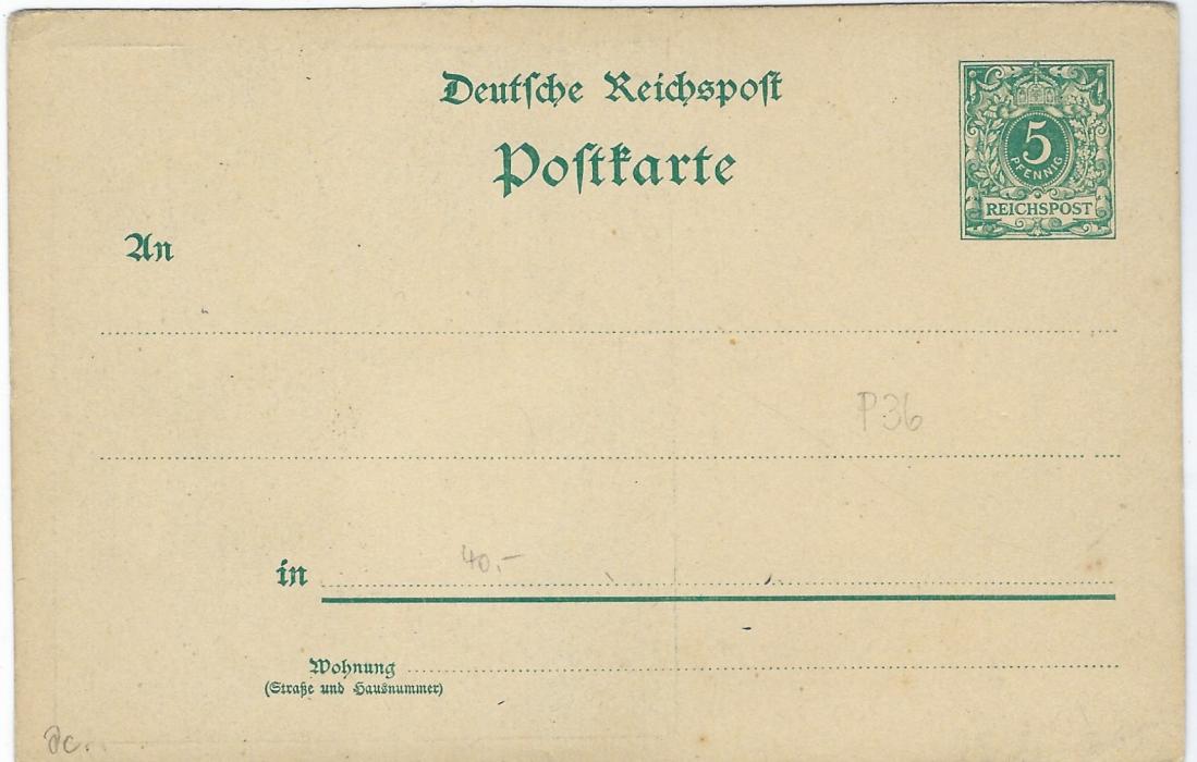 Germany (Picture Stationery) 1890s 5pf card ‘Winterhuder Fahrhaus’  with ‘d’ after Hamburg; fine unused. PP9 F282 02.