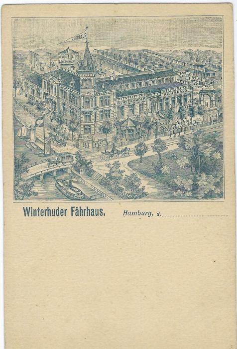 Germany (Picture Stationery) 1890s 5pf card ‘Winterhuder Fahrhaus’  with ‘d’ after Hamburg; fine unused. PP9 F282 02.