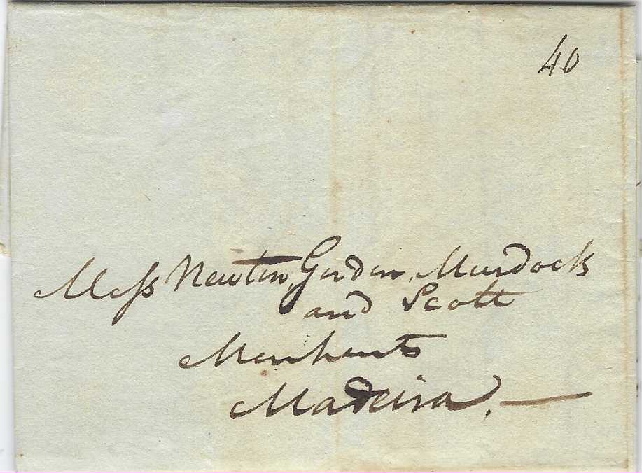 United States 1811 and 1850 entires to Madeira, the 1811 example from Boston with 