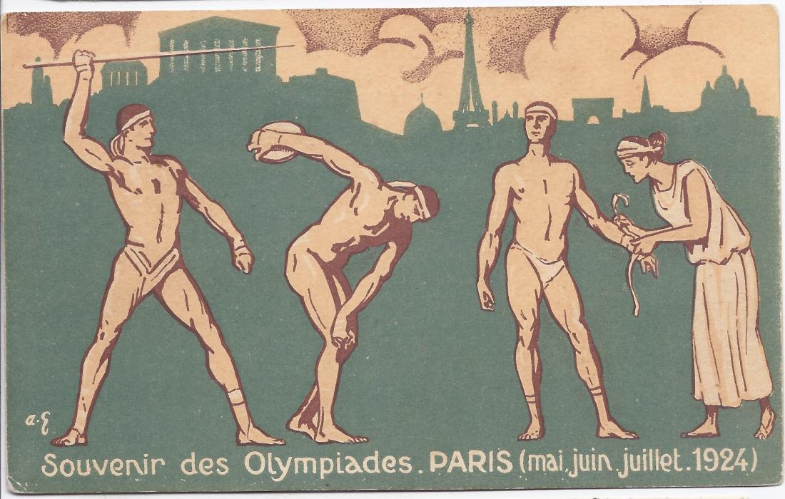 France Paris 1924 Olympics souvenir picture postcard fine unused.