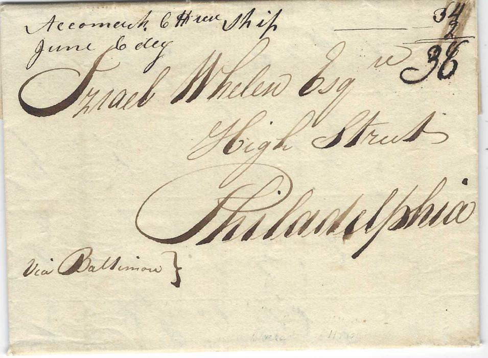 Martinique (British Occupation) 1811 (18th April) entire to Philadelphia endorsed 