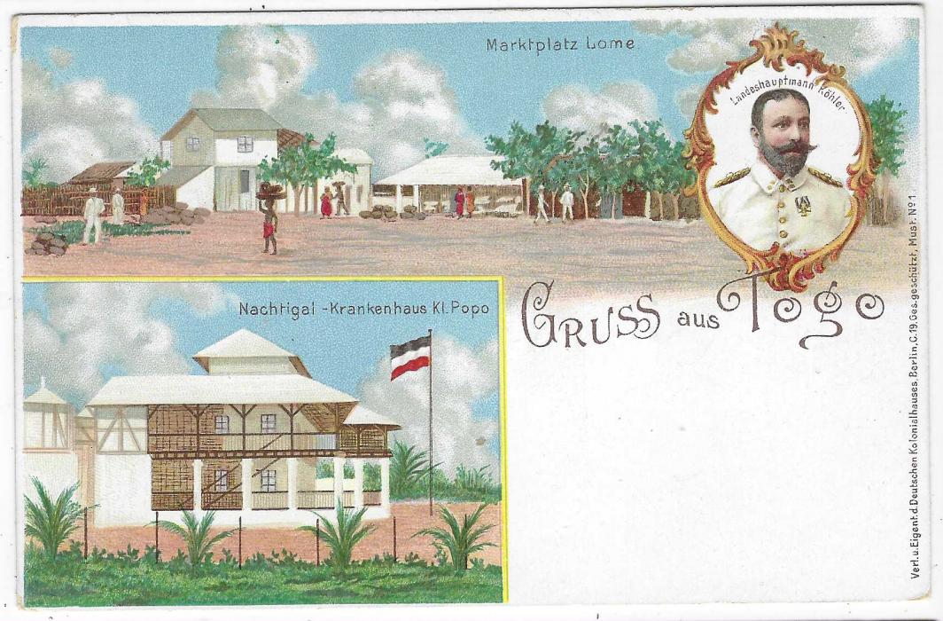German Colonies 1898 5pf ‘Gruss aus Togo’  picture stationery card fresh unused.