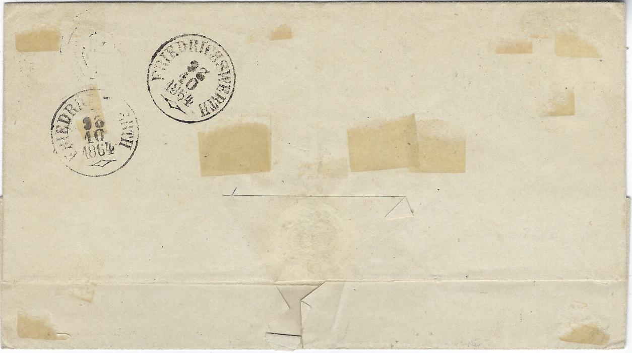 Germany (Thurn und Taxis) 1864 outer letter sheet to Friedrichswerth franked at bottom left with 1862-64 ¼Gr. black with good to large margins and ½Gr. orange with only two full margins tied 273 numerals, Gotha cds in association top right, arrival backstamps.