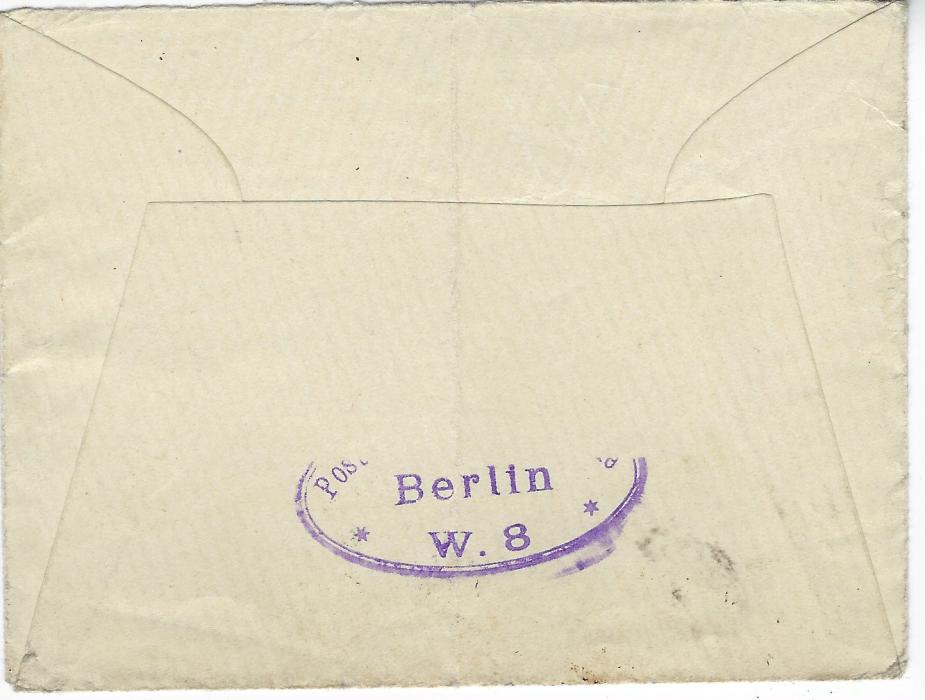 Lithuania (Central) 1922 registered cover to Leipzig franked 10m and pair 20m tied by Wilna 1 cds, violet registration handstamp at top, reverse without backflap but showing part of violet oval Berlin handstamp; scarce commercial cover.