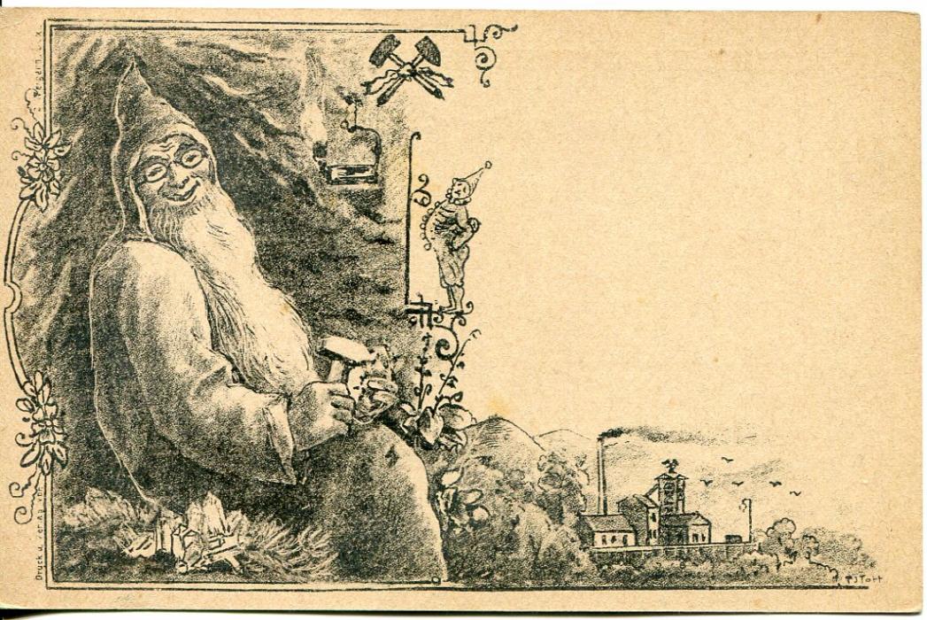 Austria 1897? 2kr Illustrated picture stationery card with elaborate design dominated by Father Christmas, also depicting a clown, hammers, factory, tower etc. Very fine.