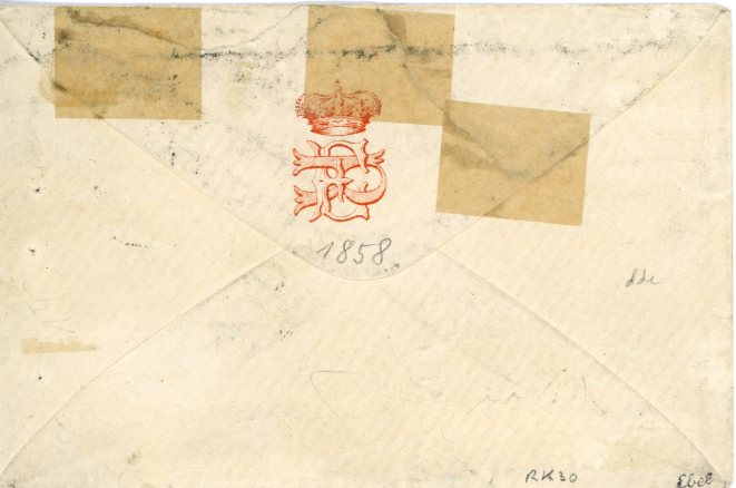 ITALY ROMAN STATES ITALY ROMAN STATES: 1868 (2 12) Envelope addressed to Stockholm, Sweden franked 1867 80c. rose lilac imperf (6 complete guidelines, 2 others touching) + 1868 5c. + 10c. (SASS 20 + 25 + 26) cancelled rhomboid of dots with Roma c.d.s. in association, attractive and scarce franking with such a large margined 80c. to an unusual destination. Cardillo and Cola Certificates.