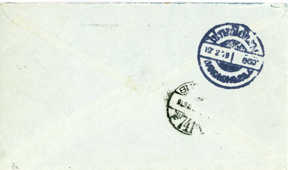THAILAND THAILAND: 1929 Envelope headed ‘4th Infantry, 3rd Battalion Bejaraburi, Siam, Asia franked 1928 2s. + 3s. + 10s. tied by unclear Bejaraburi c.d.s.,, addressed to Hungary with Budapest arrival, envelope with insignificant corner crease bottom right, unusual.
