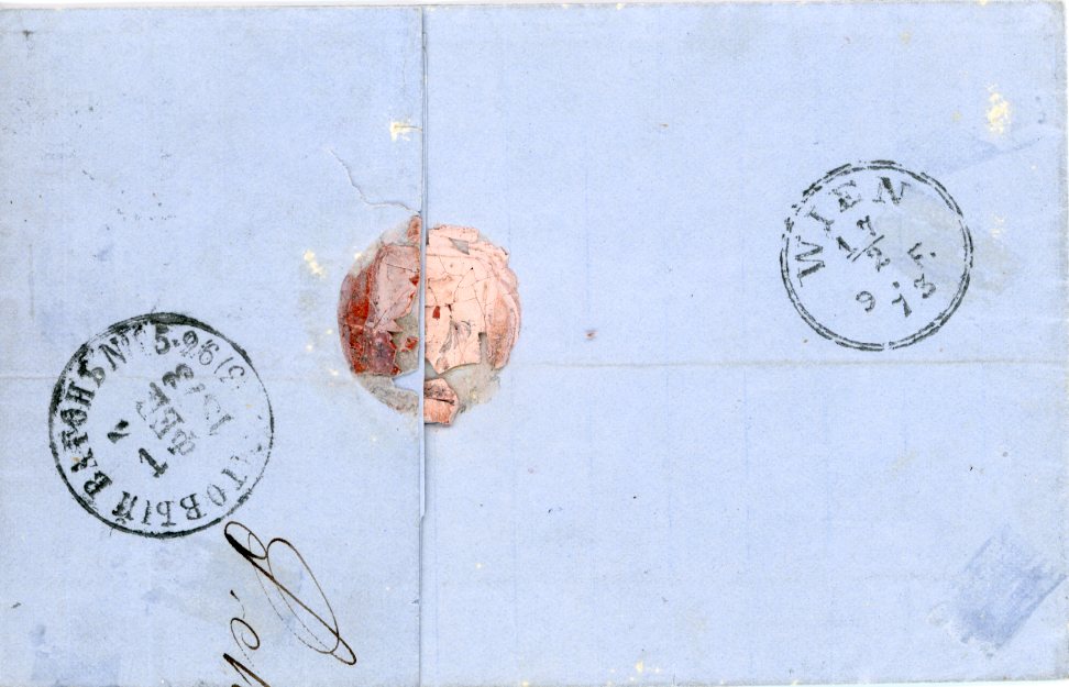 POLAND POLAND: 1873 (1 Feb) Folded cover from Warsaw to Austria franked Russia 1k. + 3k. + 10k. cancelled 4 ring DP cancel , hs Franco alongside and stright line railway dated hs, Wien arrival and TPO No 5 backstamps, fine.