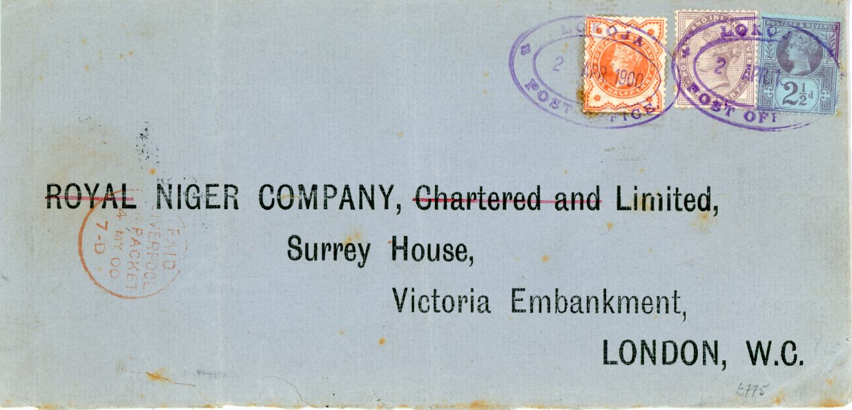 Nigeria Nigeria: Niger Company Territories: Lokoja: 1/2d., 1d. and 21/2d. tied by two strikes of type 8 