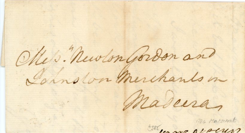 MONTSERRAT MONTSERRAT: 1786 (May 22) entire to Newton Gordon and Johnstone in Madeira, without postmarks, contents referring to wine written by A. Gordon, fine and early.