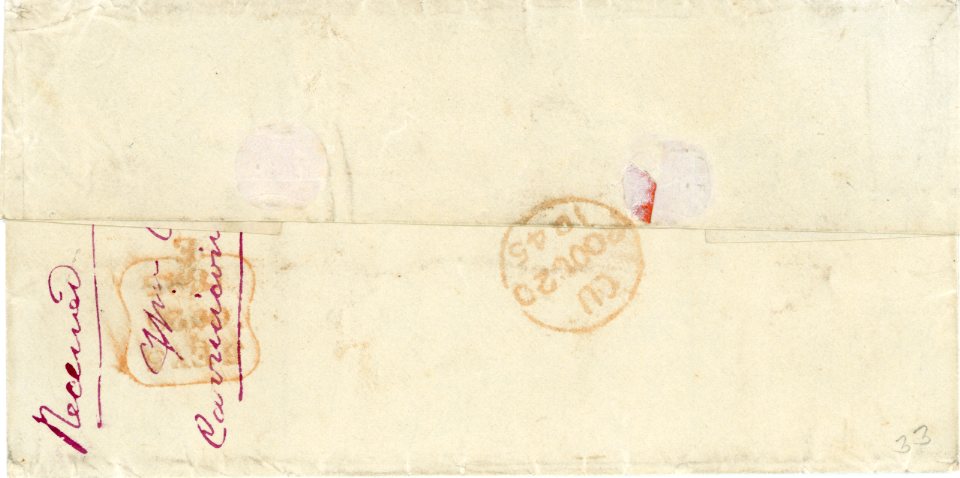 GRENADA GRENADA: 1845 (Sept 23): Outer letter sheet addressed 