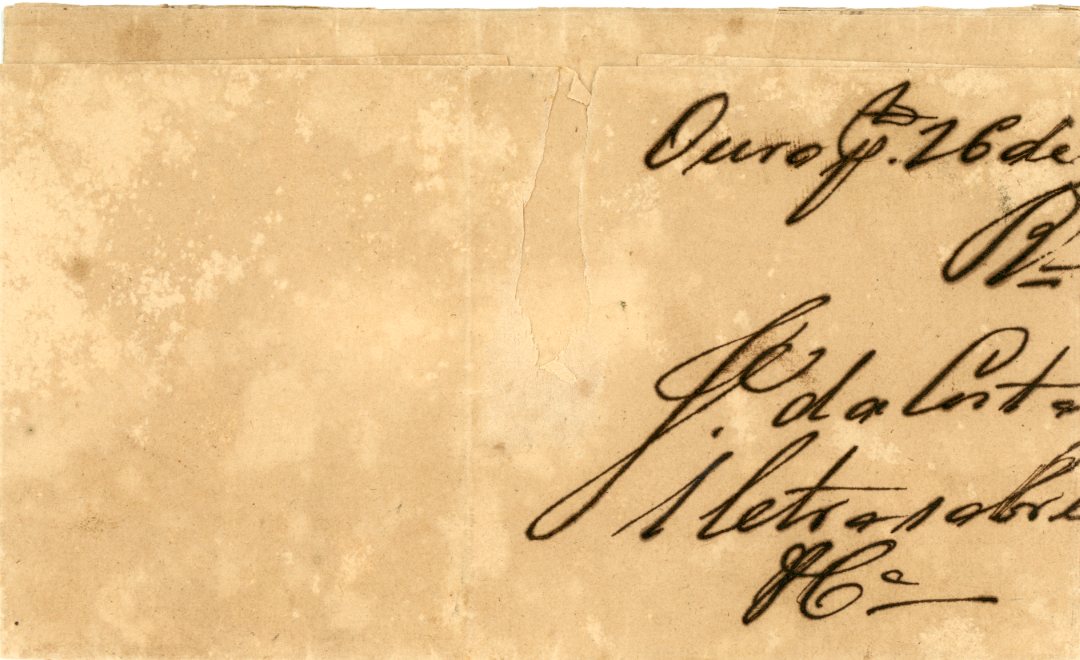 BRAZIL BRAZIL: 1842 Prestamp evenly toned cover to Rio de Janeiro with fine s/line I.C.DO OURO P. marking in black with ms. ‘50’ rating alongside. ex Brian Moorhouse.