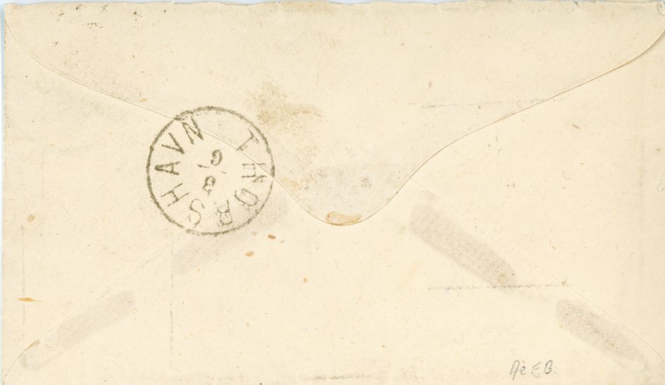 DENMARK DENMARK: Faroe Islands 1880c (June 3): Incoming small envelope from Great Britain to Tveraae, Faroe Islands franked GB 2½ d. lilac rosy mauve plate 11 (Gi = 141), lettered CA, cancelled on arrival with single circle THORSHAVN datestamp with further strike on reverse. A very fine and rare cover, only a handful recorded. Cert. Nielsen (2009).
Provenance: Collection Geoffrey Noer, Heinrich Köhler sale 366, March 2018, lot 5071