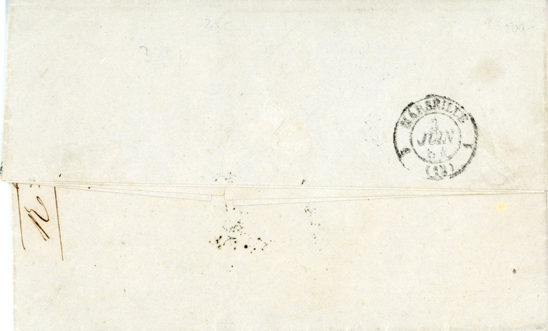 French Levant FRANCE: French Levant Post Office in Gallipoli, Asia Minor 1854 (May 25): Entire to Marseille bearing italic Gallipoli despatch and