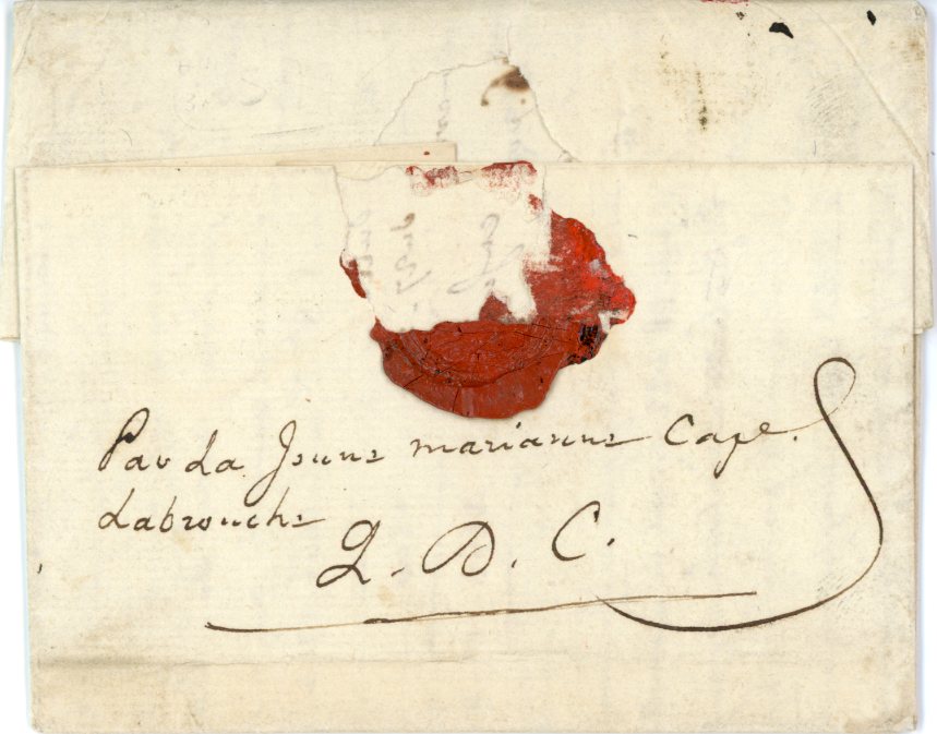 MARTINIQUE MARTINIQUE: 1787: Entire to Bordeaux bearing manuscript rate markings and straight-line handstamp 