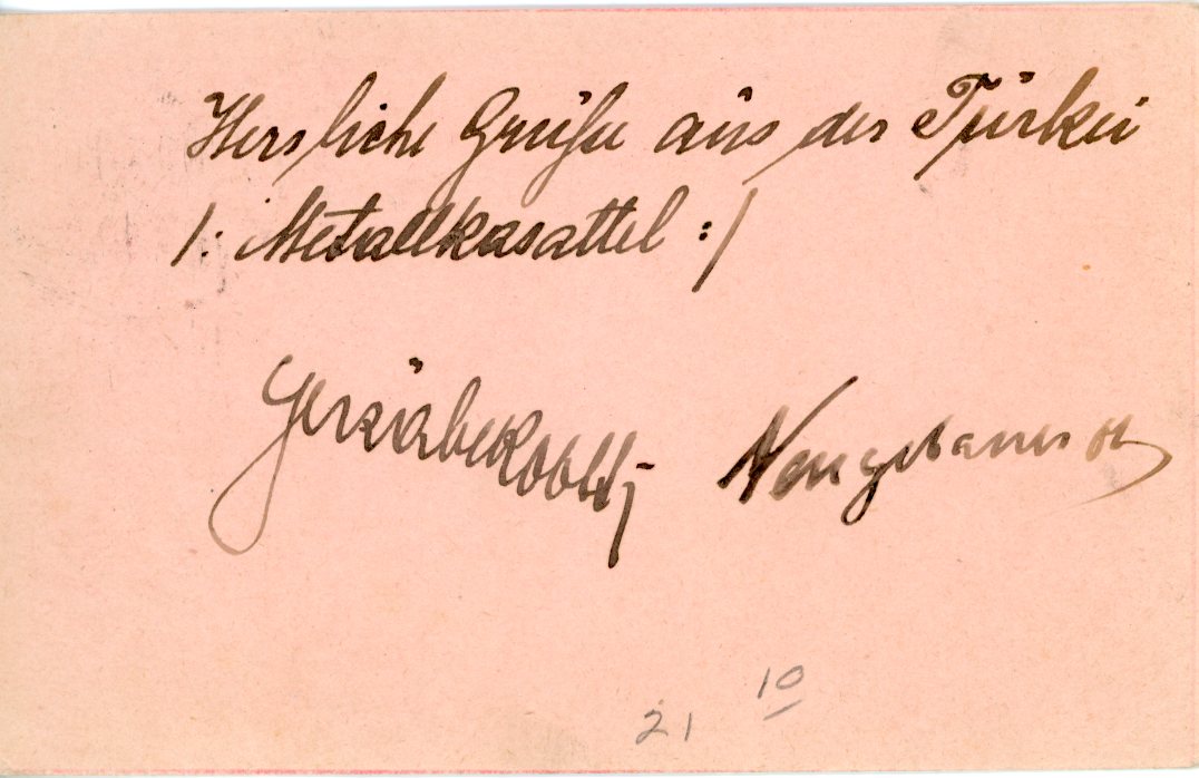 MONTENEGRO MONTENEGRO - Ottoman Post Office: 1910 (16 7) 20pa stationery card addressed to Austria with a fine bilingual cancel METALKA.