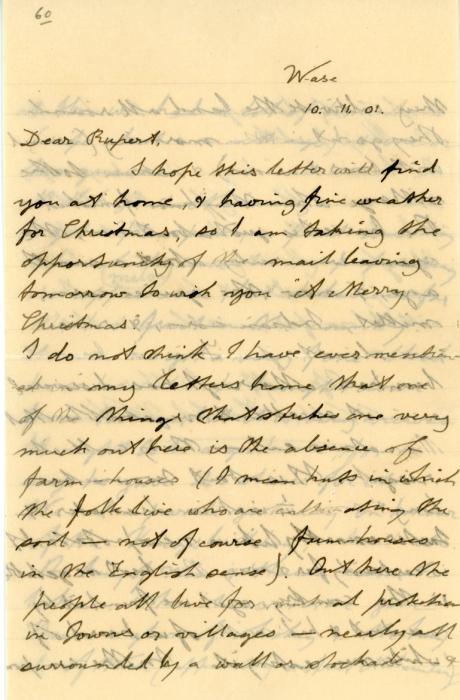 NORTHERN NIGERIA NORTHERN NIGERIA West African Frontier Force, 1901 (Nov 10): Stampless cover with original contents from Lt. Wilkin to his step-brother in Devon, marked 