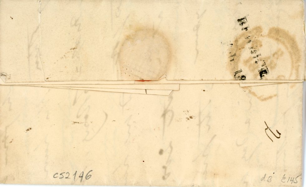BRITISH GUIANA BRITISH GUIANA: 1812 (3 Feb) entire to Belfast hs on reverse BERBICE/s/l date cancel, fair strike, rerated twice.