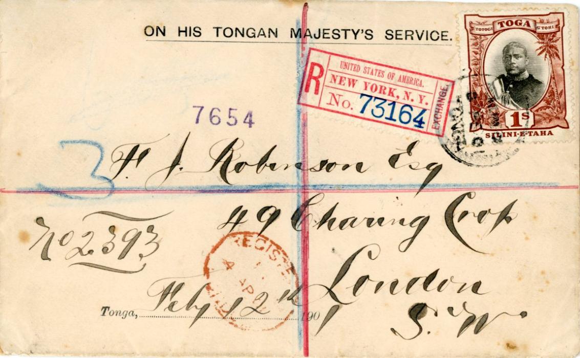 TONGA TONGA: 1901 (Feb 12) registered