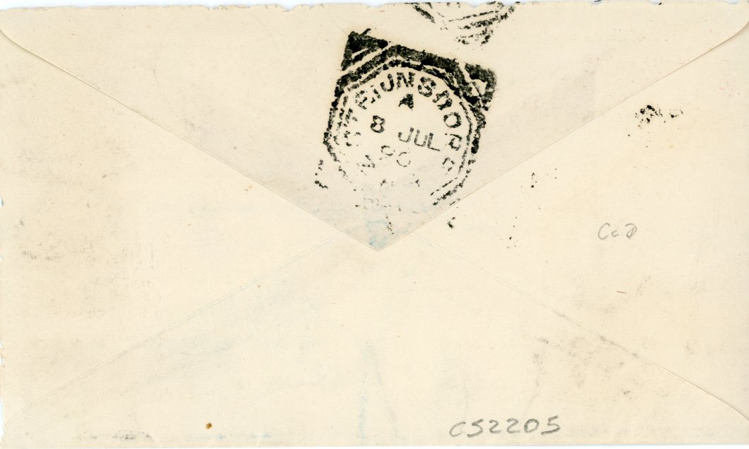SWAZILAND SWAZILAND: 1890 (7 JY) Registered envelope from EMBEKELWENI to Waterberg Z.A.R No.... alongside, bs squared circle STEIJNSDORP (8 JU) ds, some minor peripheral issues o/w very fine & fresh, philatelically inspired (Tamsen correspondence).
