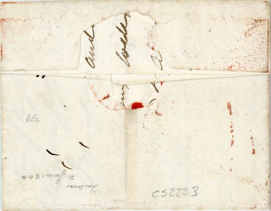IRELAND / CANADA IRELAND / CANADA: 1800 (21 JU) Entire from Quebec to Greenock endorsed 