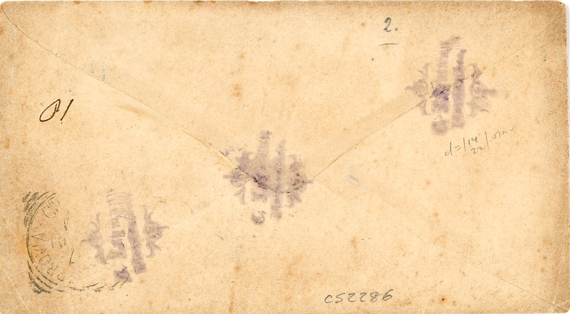 URUGUAY URUGUAY: 1901 1ct (some toning) + 7c orange-brown vertical pair tied by Montevideo cds on 10c blue stationery envelope sent to Naples, Italy with hexagonal AR alongside, arrival bs.