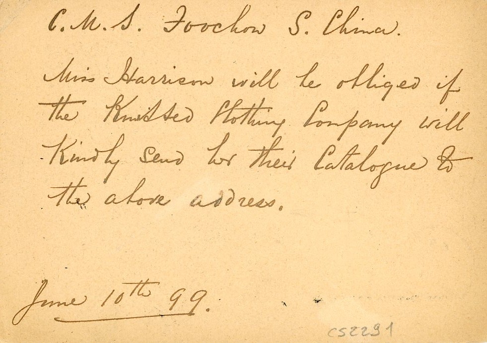 HONG KONG HONG KONG: 1899 (June 10) 4c grey postal stationery card to England cancelled FOOCHOWFOO cds with full message, HK transit (JUN 21), Nottingham arrival (JY 25), fine.