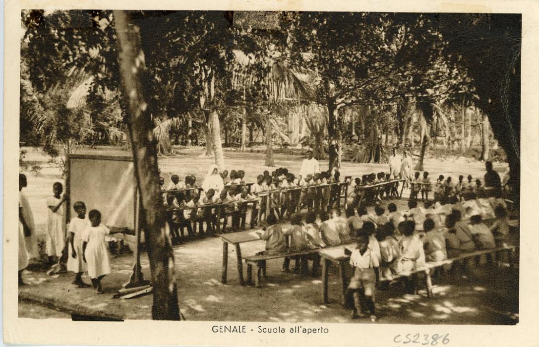 ITALIAN COLONIES: SOMALIA ITALIAN COLONIES: SOMALIA 1939 (2 6) Picture postcard franked Colonie Italiane 40c black fiscal issue tied by Mogadisciu Somalia cds, very scarce usage, fine