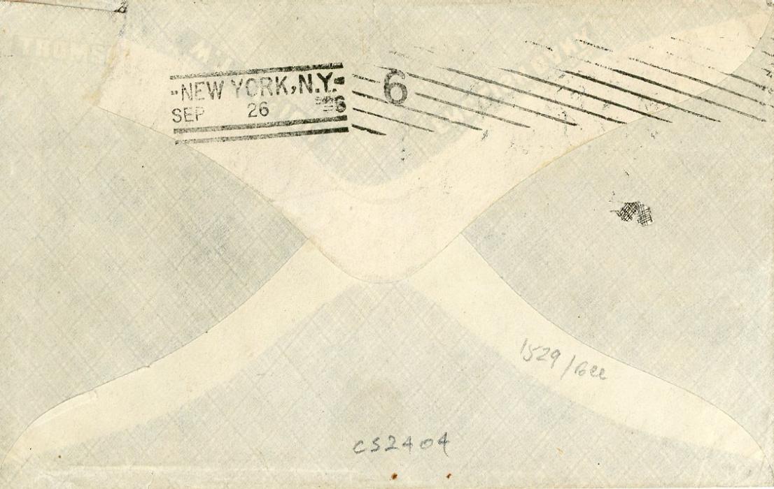 PORTUGUESE COLONIES: MOCAMBIQUE PORTUGUESE COLONIES: MOCAMBIQUE 1896 (26 Ago) envelope to USA franked 1886 5r black + 20r rosine in combination with Lourenco Marques 1893 Newspaper 2 1/2r brown (pair) + 1895 15r red-brown (2) + 25c green (2) all tied Lourenco Marques cdss with New York roller cancel (Sep 26) on reverse, some small faults, scarce franking